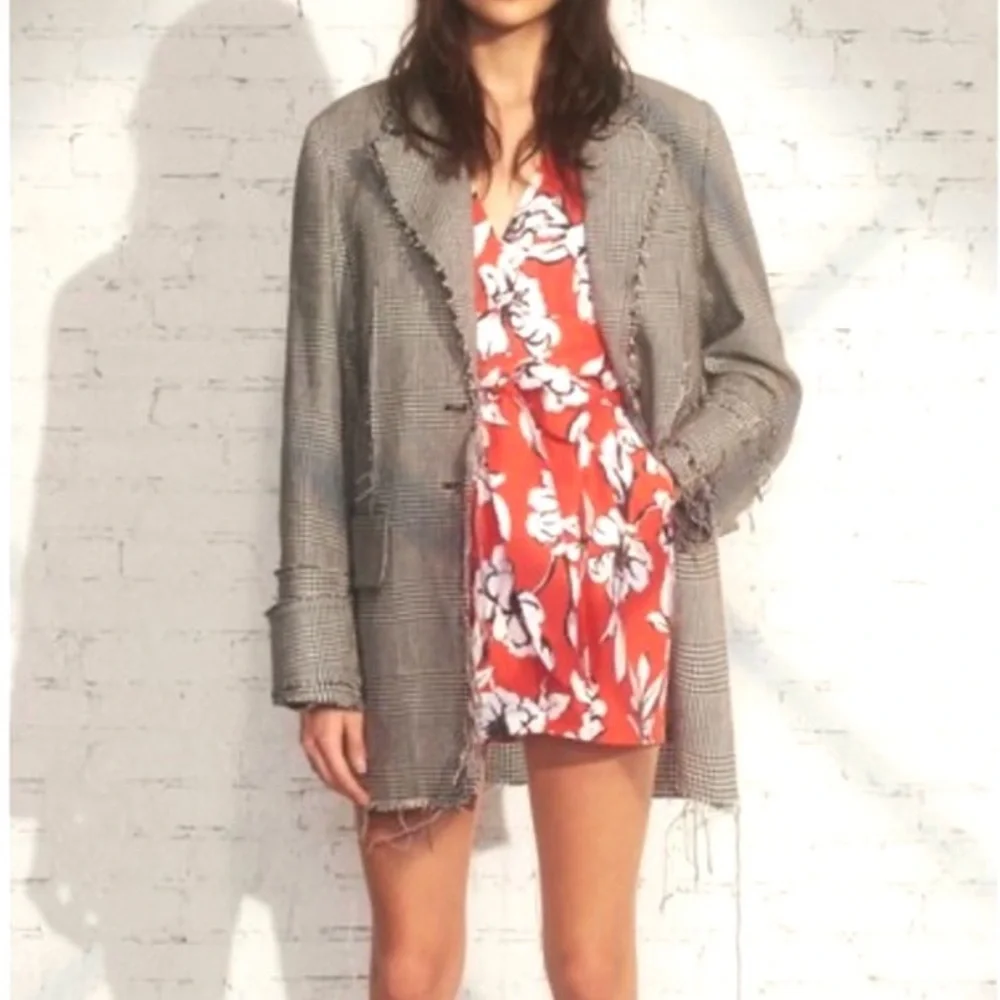 Marissa Webb Luciano Print Mini Wrap Dress Red Floral Belted Kimono Sleeve S